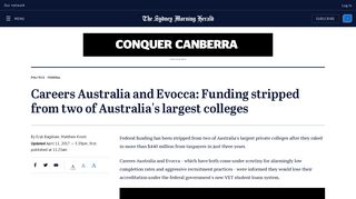 Careers Australia and Evocca: Funding stripped from two of ...