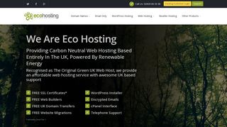 Eco Hosting - Cheap, Green UK Web Hosting From Only £1.50/month