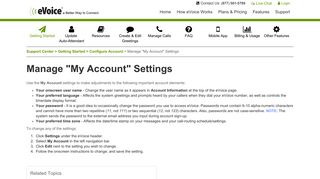 Manage My-Account Settings | eVoice