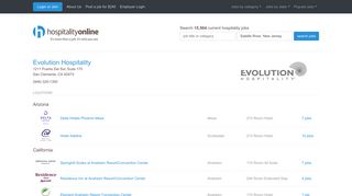 Evolution Hospitality | Locations | Hospitality Online