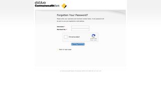 Forgotten Password? - Commonwealth Bank Group - eVolve