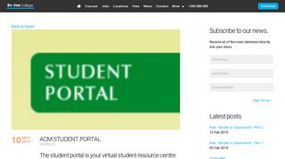 ACM STUDENT PORTAL - News - Evolve College