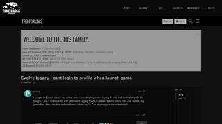 Evolve legacy - cant login to profile when launch game- - General ...