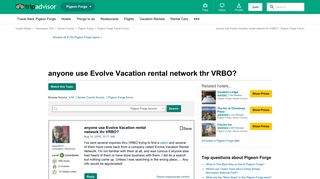 anyone use Evolve Vacation rental network thr VRBO? - Pigeon Forge ...