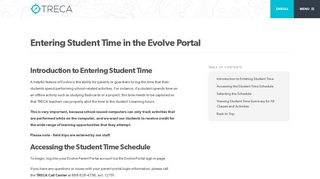 Entering Student Time in the Evolve Portal - TRECA
