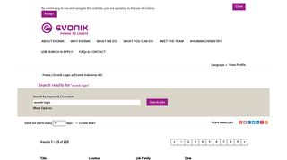 Evonik Login - Evonik Industries AG Jobs