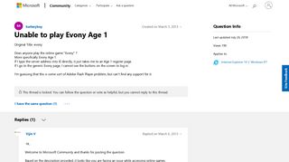 Unable to play Evony Age 1 - Microsoft Community