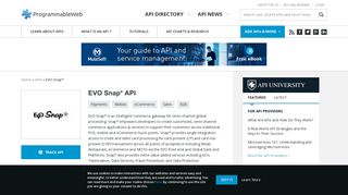 EVO Snap* API | ProgrammableWeb