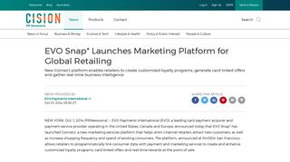 EVO Snap* Launches Marketing Platform for Global Retailing