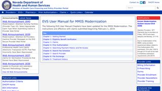 EVS User Manual - Nevada Medicaid - State of Nevada