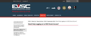 Need Help Logging on to RDS Parent Access? - EVSC