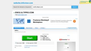 ew32.ultipro.com at Website Informer. UltiPro. Visit Ew 32 Ulti Pro.