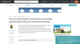 ADP Workforce Now Portal not working properly (ADP tells you it ...