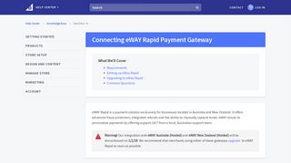 Connecting eWAY Rapid Payment Gateway - BigCommerce Support