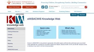 eWiSACWIS Knowledge Web - Wisconsin Department of Children and ...