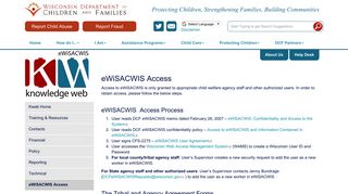 eWiSACWIS-Access - Wisconsin Department of Children and Families