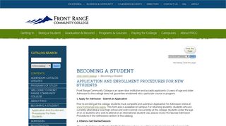 Front Range Community College - Becoming a Student