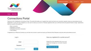 TasNetworks Connections Portal Website