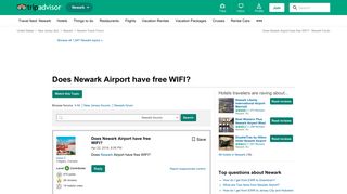 Does Newark Airport have free WIFI? - Newark Forum - TripAdvisor