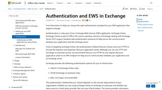 Authentication and EWS in Exchange | Microsoft Docs