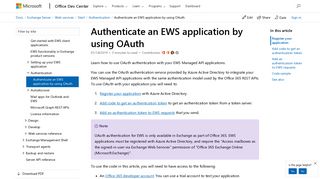 Authenticate an EWS application by using OAuth | Microsoft Docs