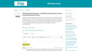 EWS Timesheet Submission - add EWS System Setting | MIP Ideas ...
