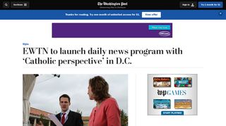 EWTN to launch daily news program with 'Catholic perspective' in D.C. ...