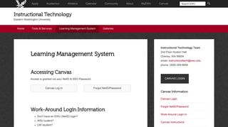 Learning Management System - Eastern Washington University