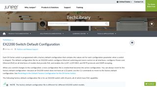 EX2200 Switch Default Configuration - TechLibrary - Juniper Networks