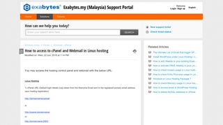 How to access to cPanel and Webmail in Linux hosting : Exabytes.my ...