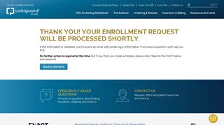Portal Enrollment: Thank You - Cologuard
