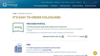 Ordering & Results | Cologuard®