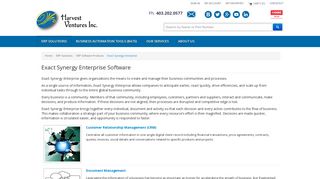 Harvest Ventures - Exact Synergy Enterprise Software