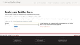 Employee and Candidate Sign In - Next Level Staffing, Ltd