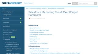Salesforce Marketing Cloud: ExactTarget Connector | FormAssembly ...