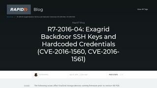R7-2016-04: Exagrid Backdoor SSH Keys and Hardcoded Credentials ...
