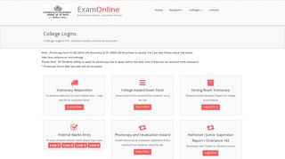 College Login- Exam Online, Examination Section , University of Pune