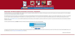 ExamBank Login for Demo Exam: All Alberta Subjects and Grades ...
