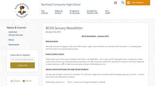 BCHS January Newsletter - Barrhead Composite High School