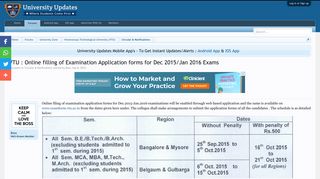 VTU : Online filling of Examination Application forms for Dec 2015 ...