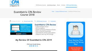 ExamMatrix CPA Review Course 2018 | CPA Exam Guide