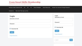 Login – Exam Smart Skills Membership