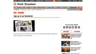 Sign Up To Our Newsletter | Irish Examiner