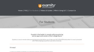 Accuplacer Students | Examity