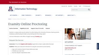 Examity Online Proctoring | Information Technology | University of ...
