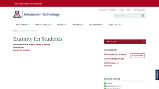 Examity for Students | Information Technology | University of Arizona