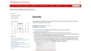 Northeastern University Online Instructor Resource Center | Examity