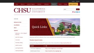 Quick Links - California Health Sciences University