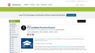 F5 Certified Practice Exams - F5 DevCentral - F5 Networks
