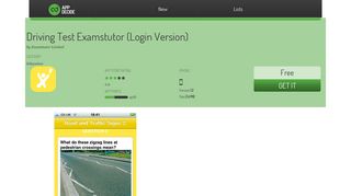 Driving Test Examstutor (Login Version) | free iPhone app | App ...
